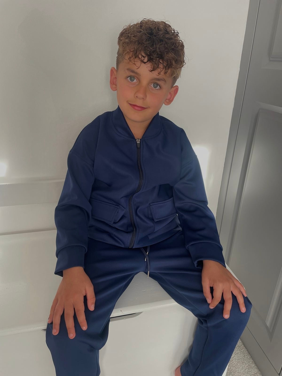 Boys Navy Tracksuit