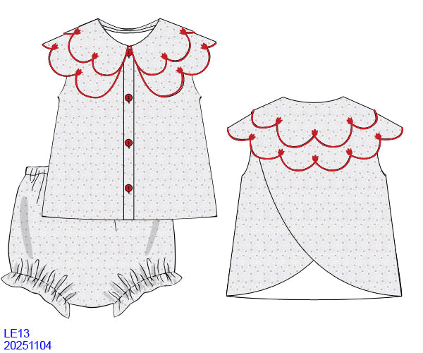 Rosebud Embroidery Anglaise Top & shorty set