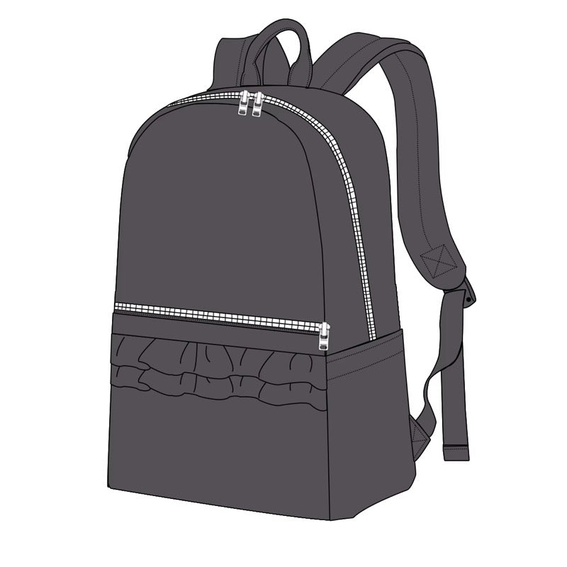 Grey Frill School Backpack