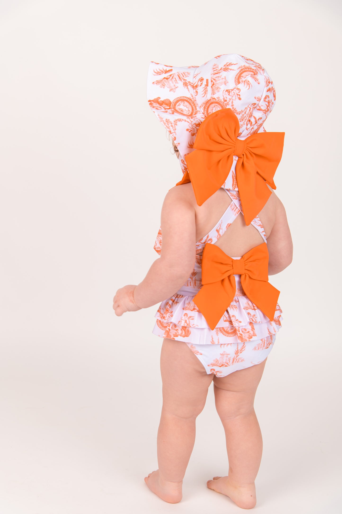 Coral Cherub Toile Swimhat