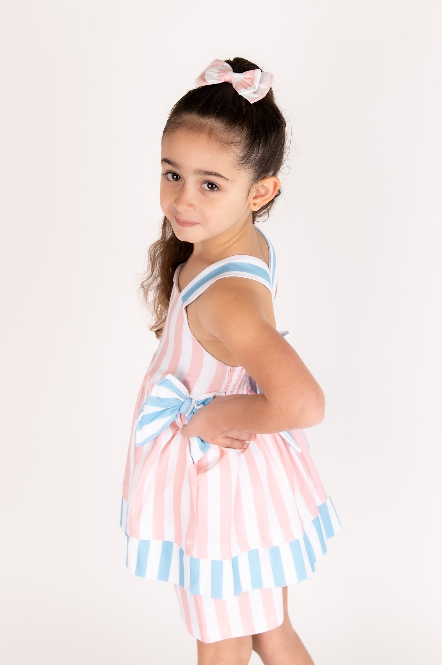 Candy Strip short set & Bow