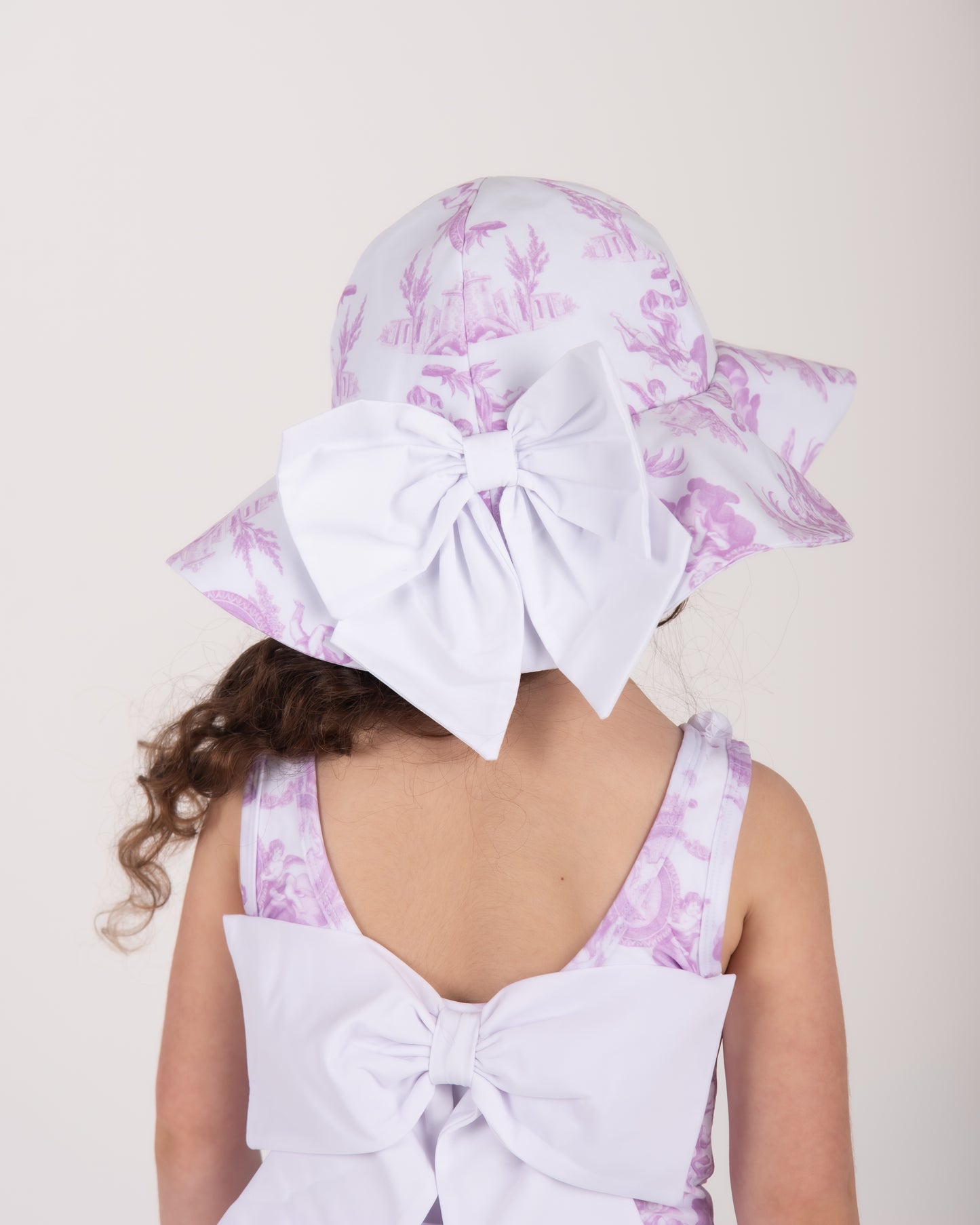 Lilac Cherub Toile Girls Swim hat
