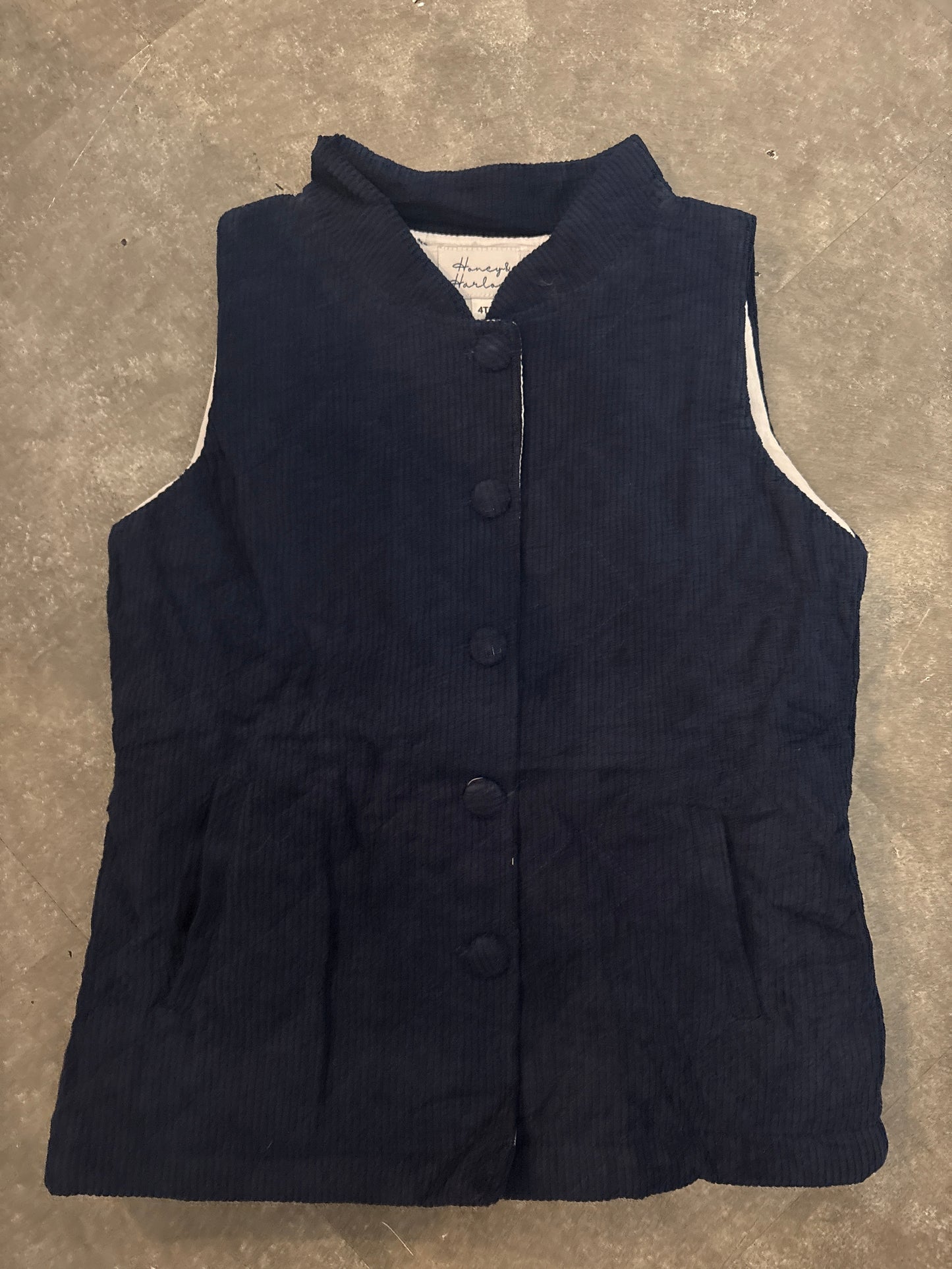 Navy Corduroy Boy Gilet