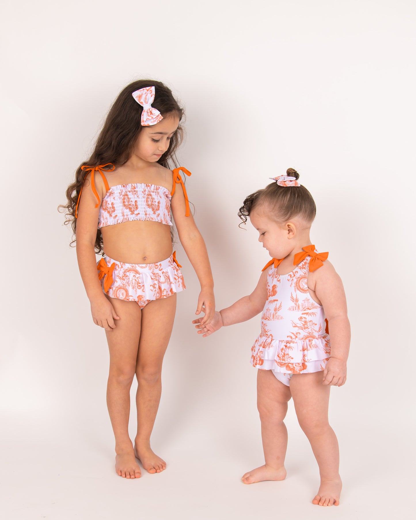 Coral Cherub Toile smocked Bikini