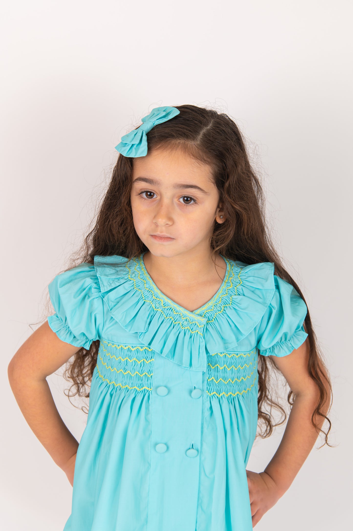 Mint Green Girls smocked Dress