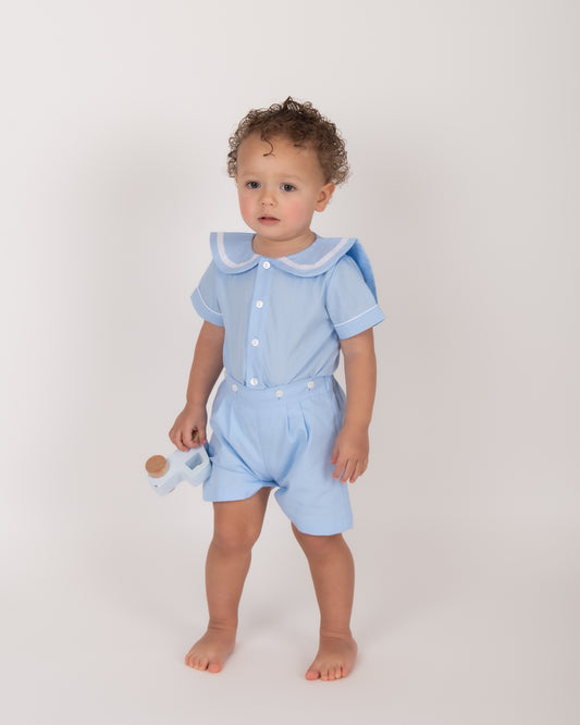 Sailor Collar Boys Shorts set