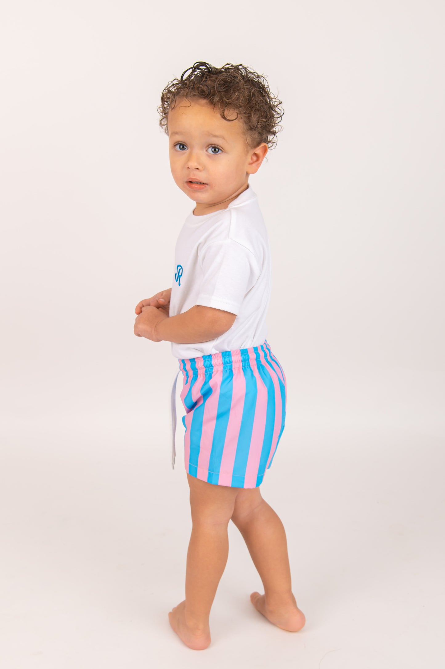 Candy Stripe Swim-shorts