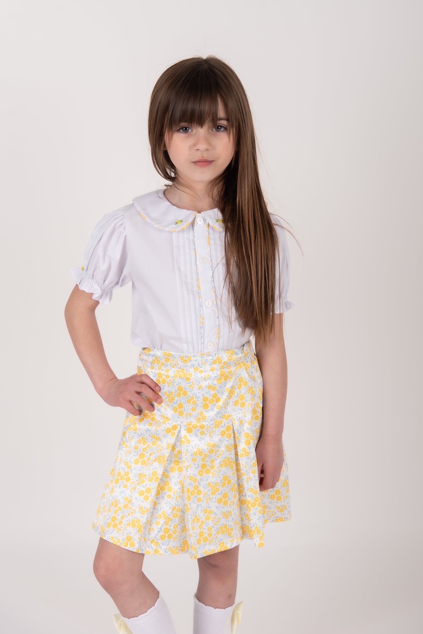 Lemon Floral Skirt set