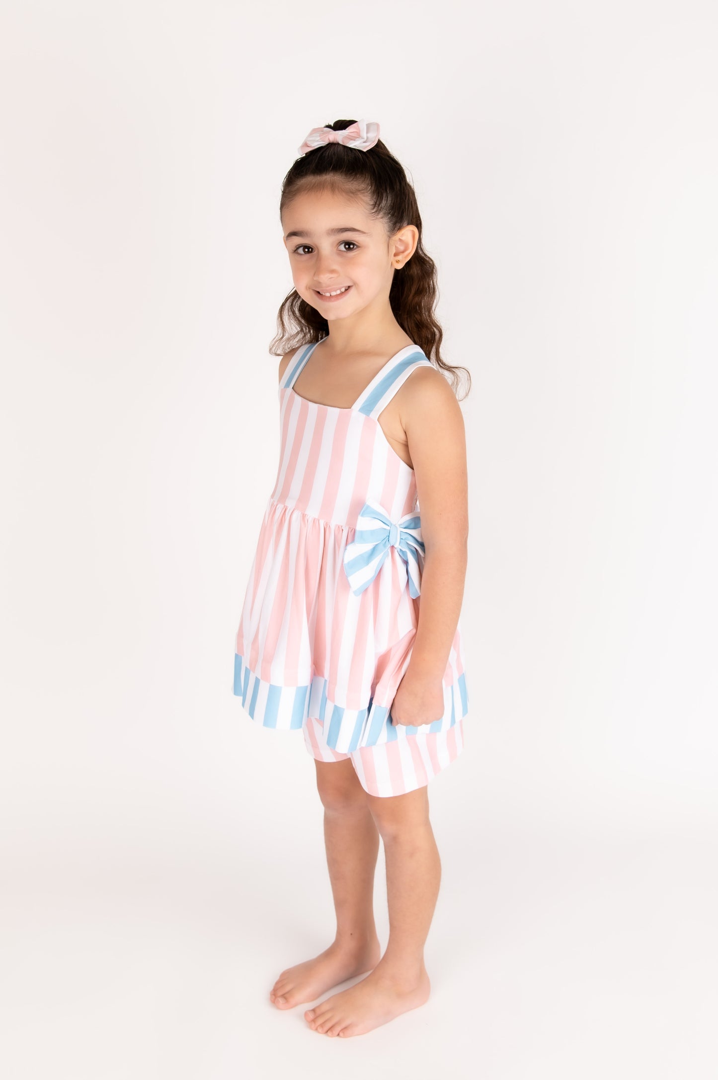 Candy Strip short set & Bow