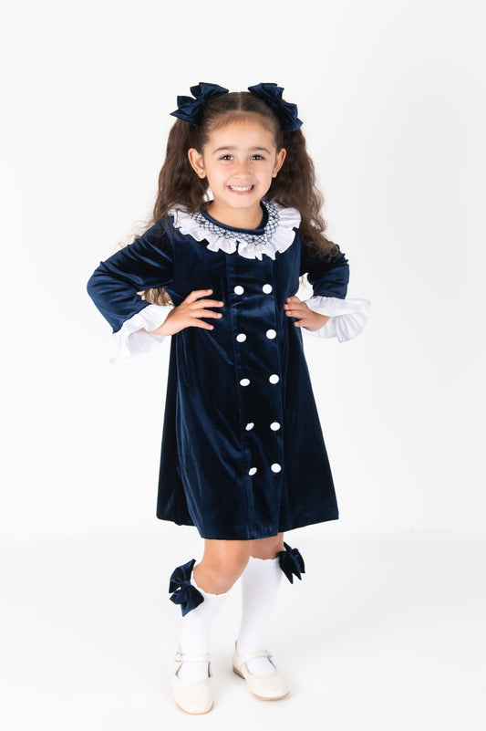 Navy Velvet Dress