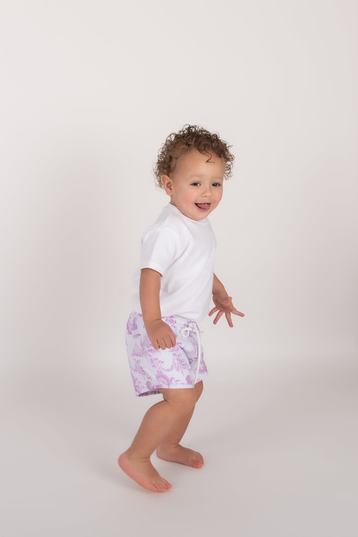 Lilac Cherub Toile Swim shorts