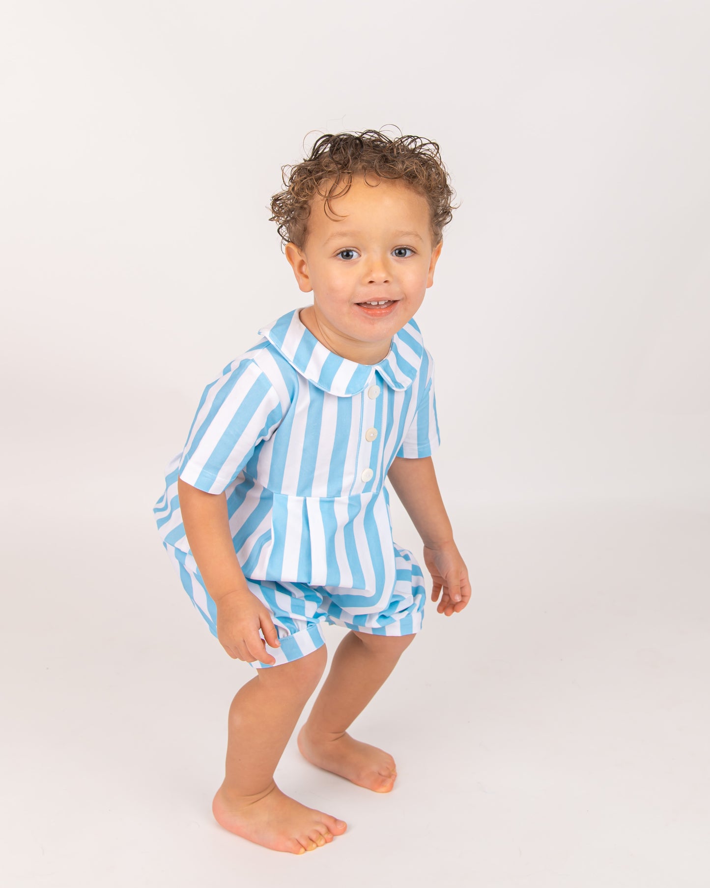 Candy Stripe Boys Romper