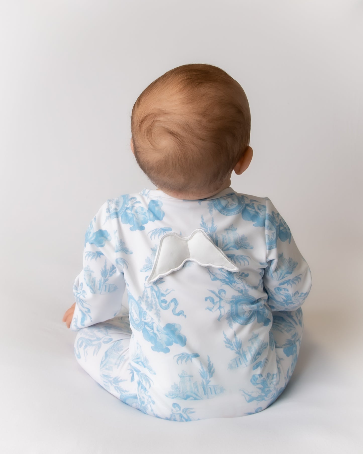 Cherub Toile Blue Baby grow