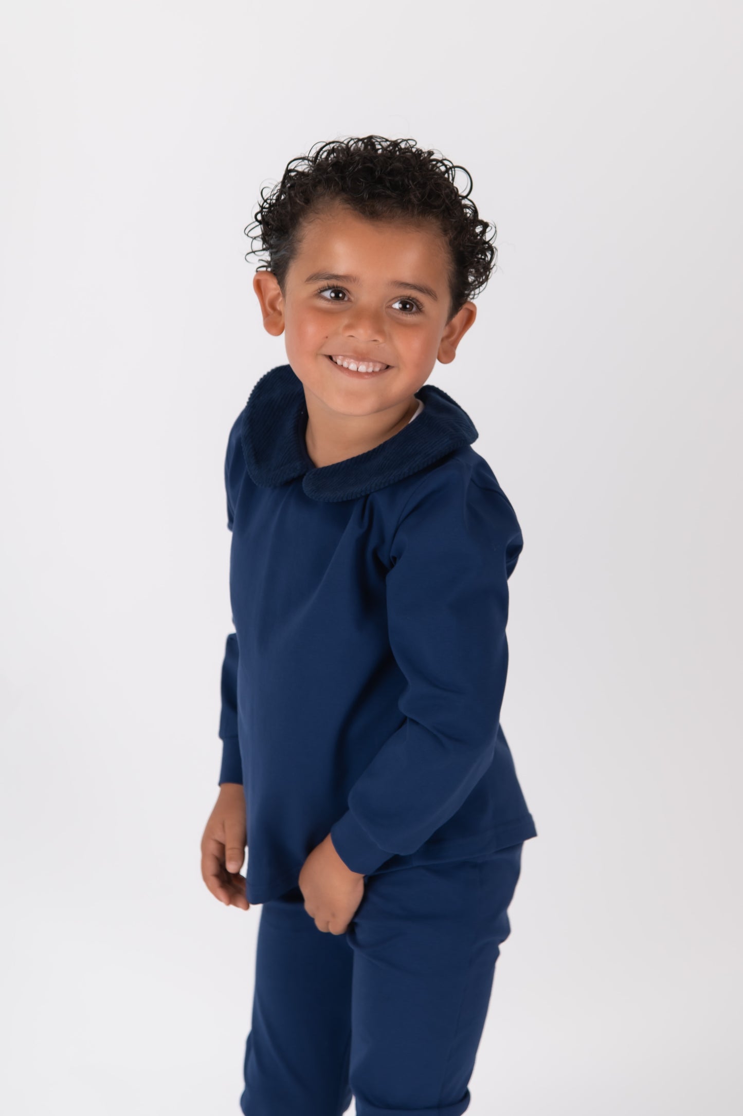 Navy & Corduroy Boys Lounge set