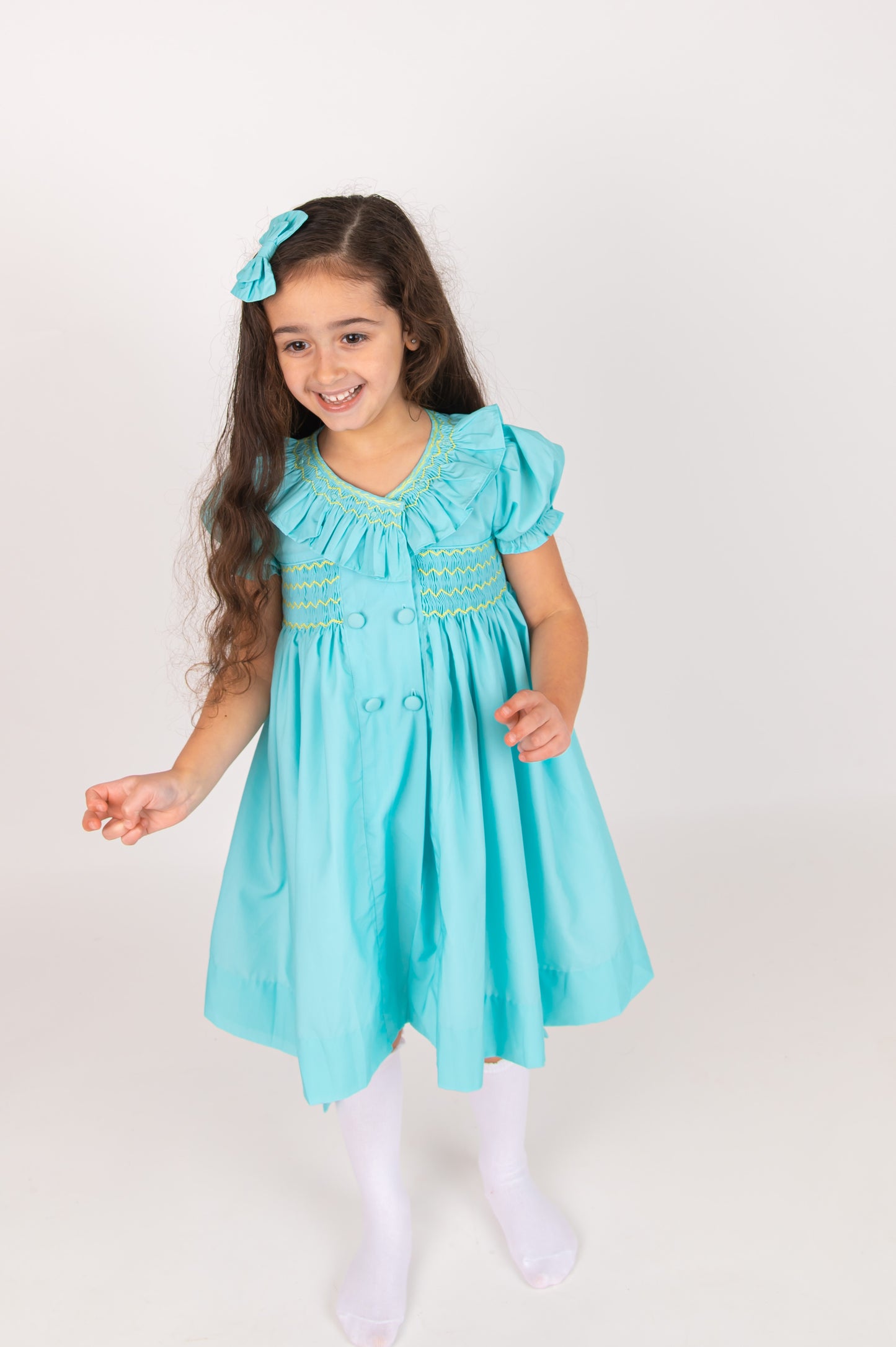 Mint Green Girls smocked Dress
