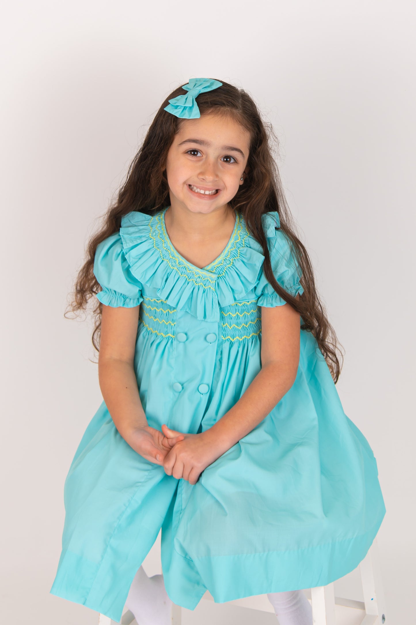 Mint Green Girls smocked Dress