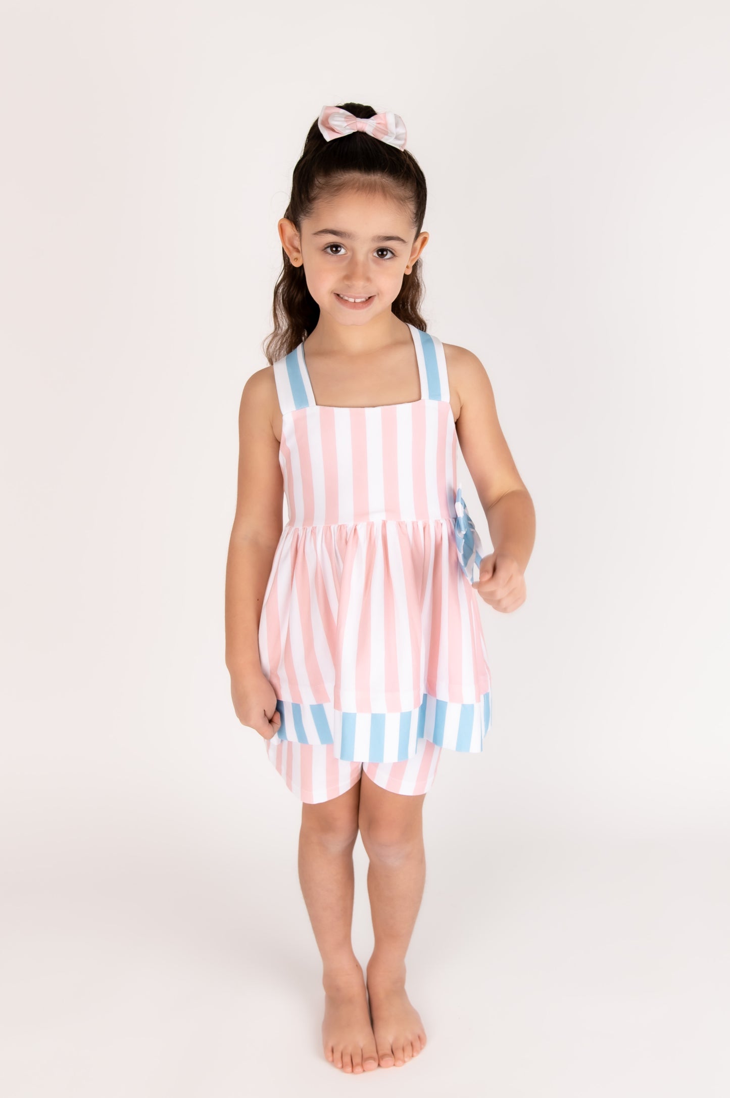 Candy Strip short set & Bow