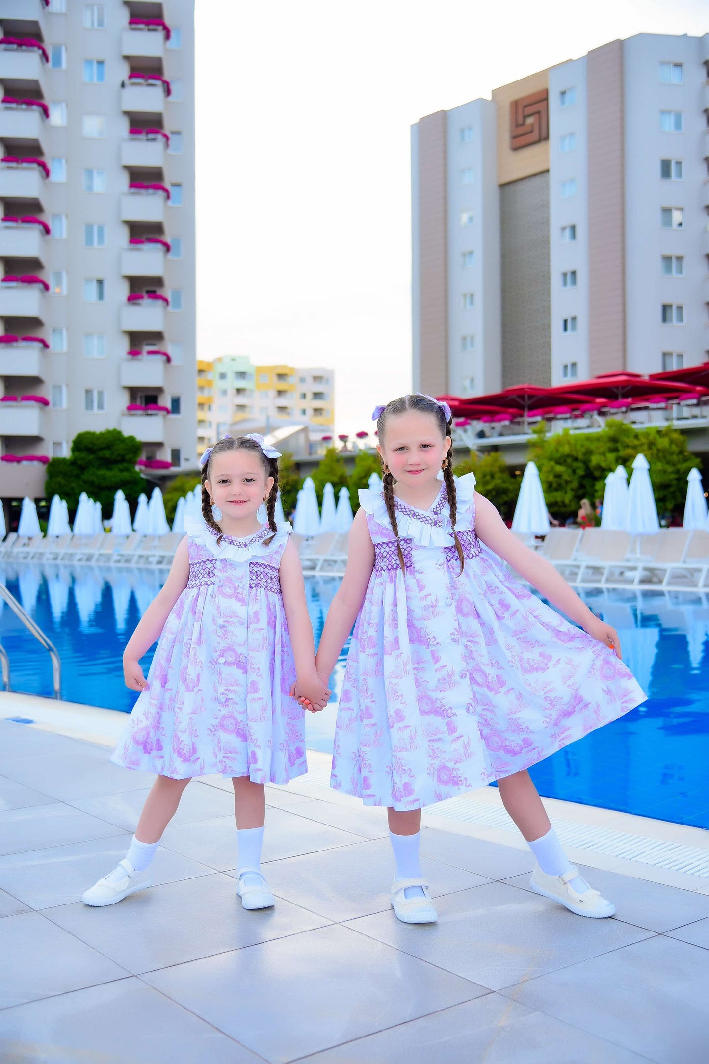 Lilac Toile Smocked Dress