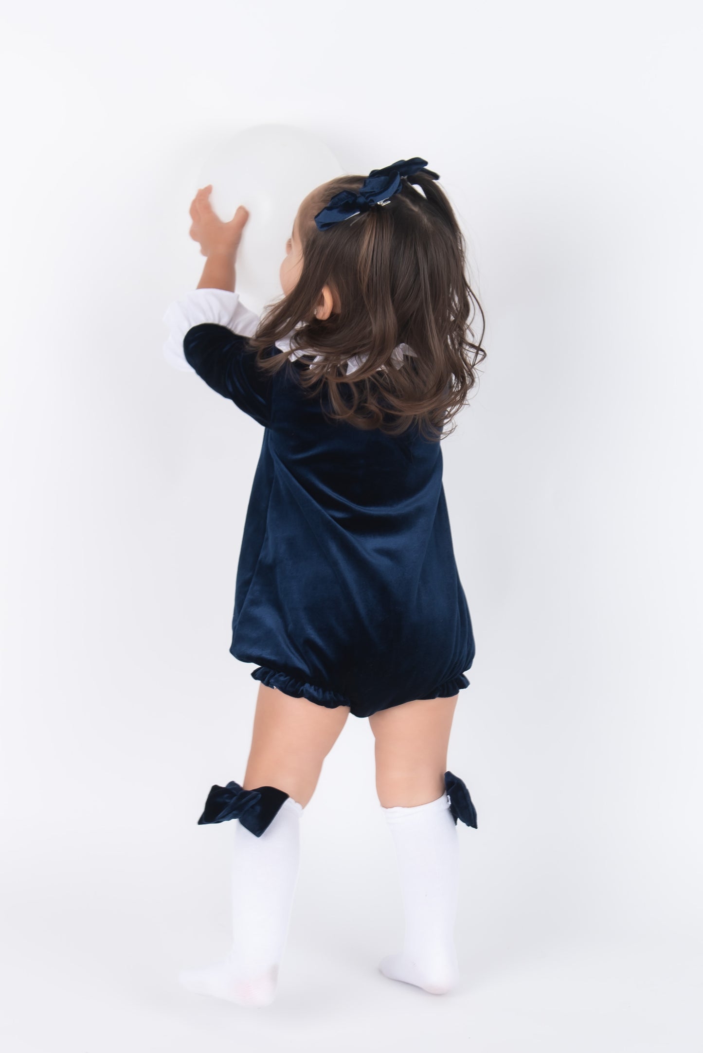 Navy Velvet Romper