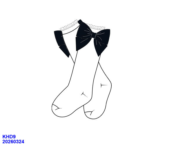Navy Bow School Socks