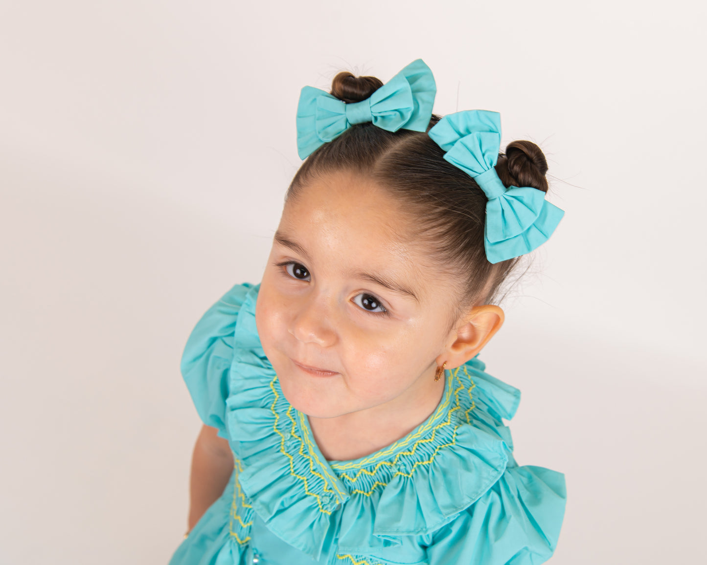 Mint Green smocked Girls Romper