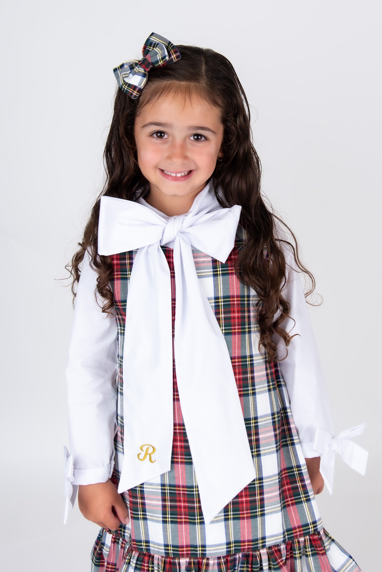 Tartan Pinafore & Shirt Set