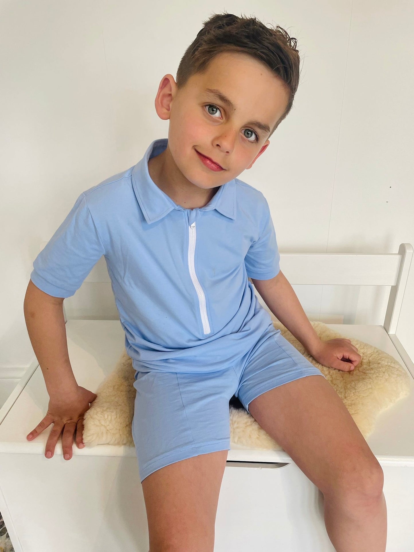 Blue Boys Short Set