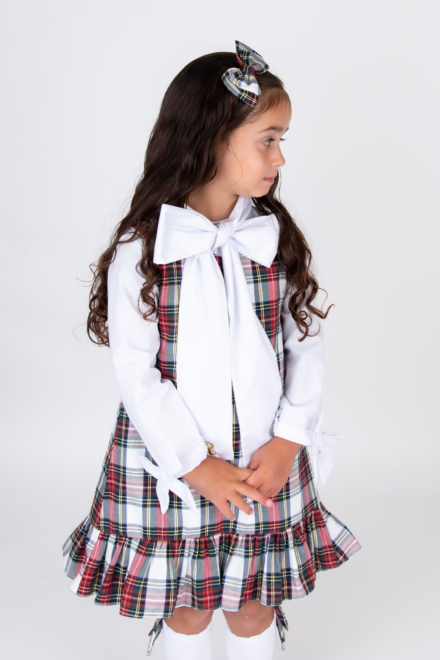 Tartan Pinafore & Shirt Set