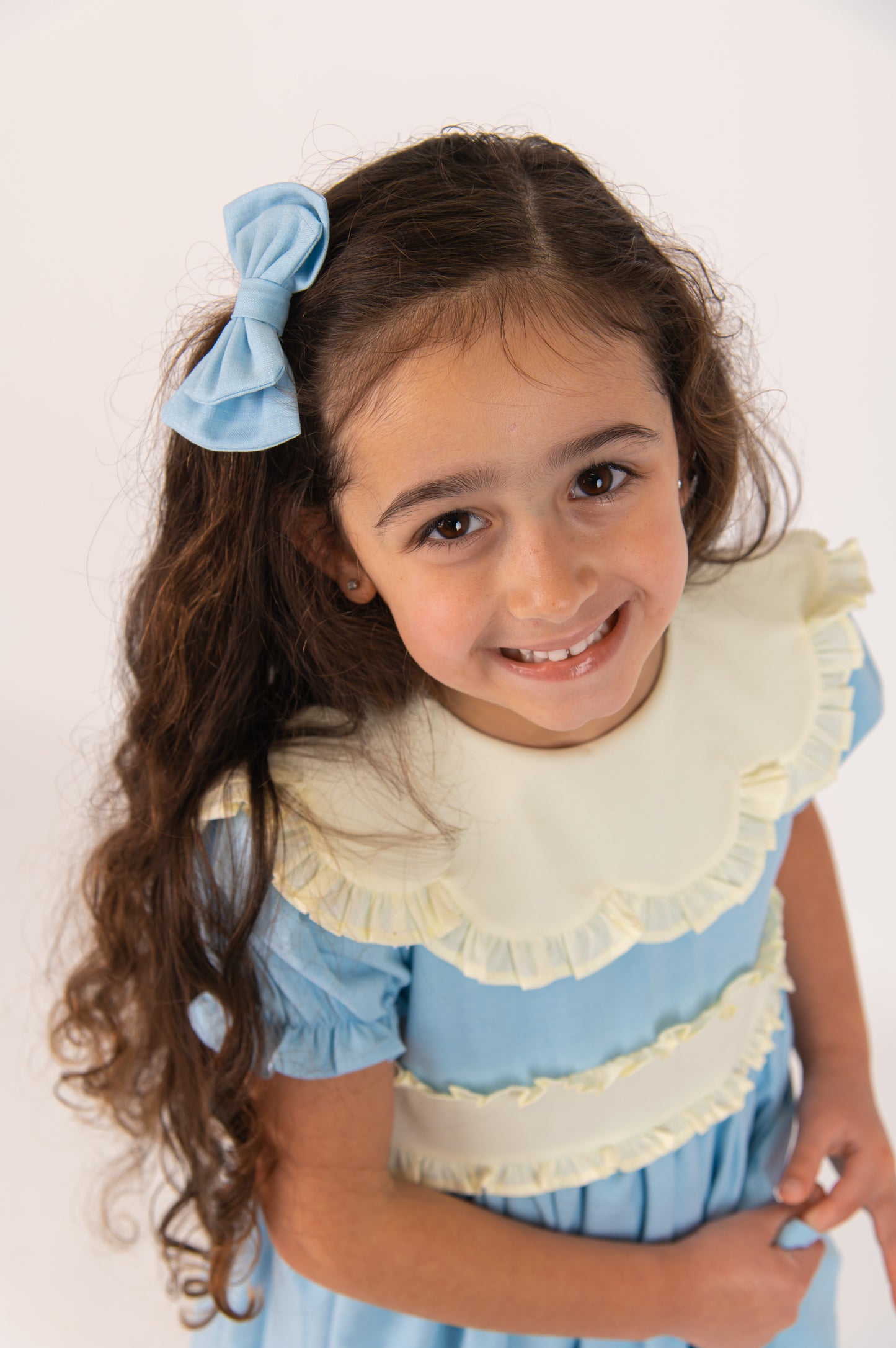 Blue Linen Bow