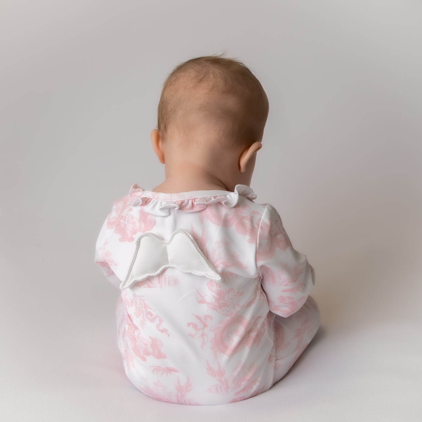Cherub Toile Pink Baby grow