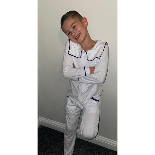 Boys Navy Trim Pyjamas