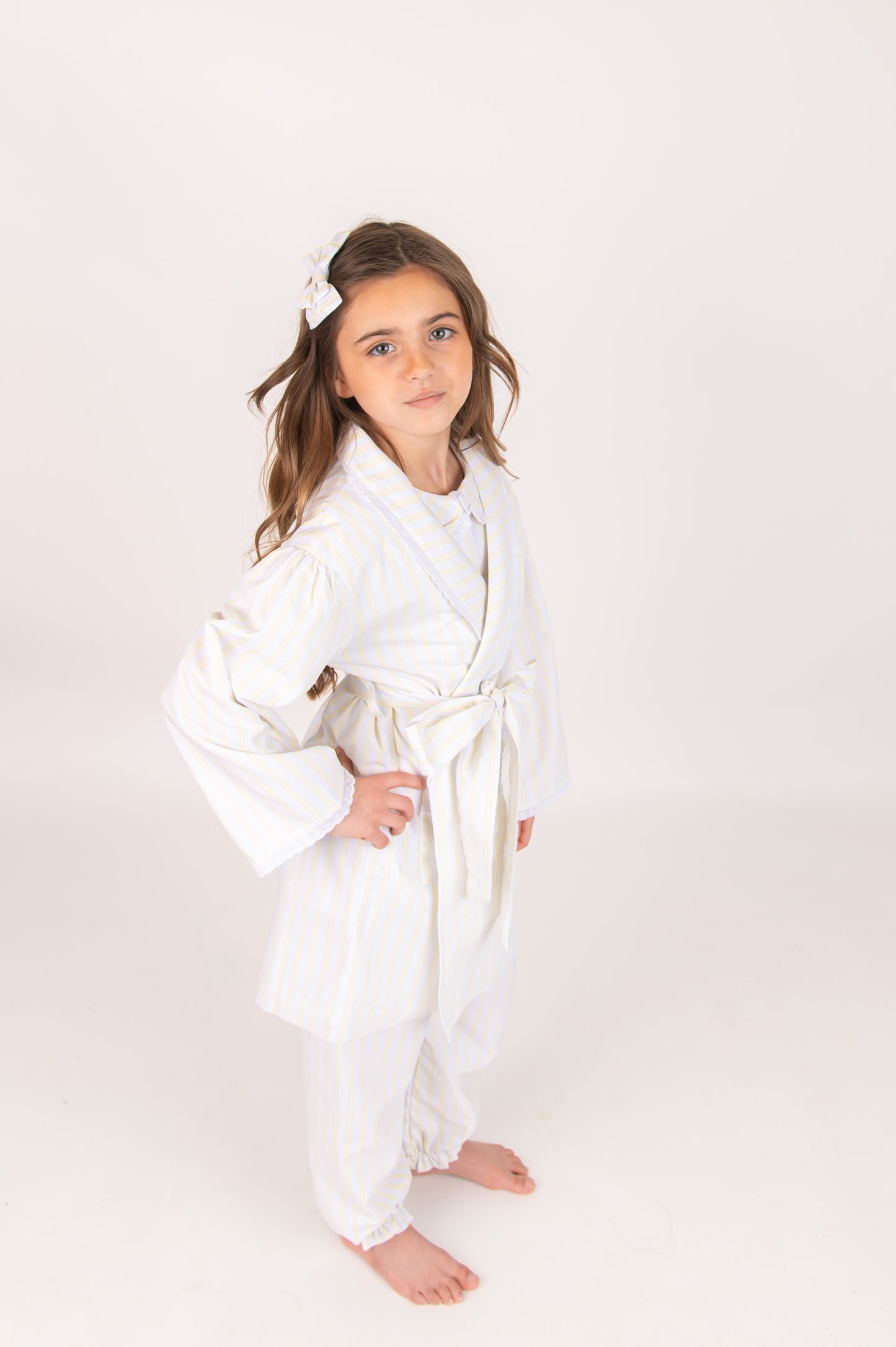 Girls Lemon stripe Night Coat