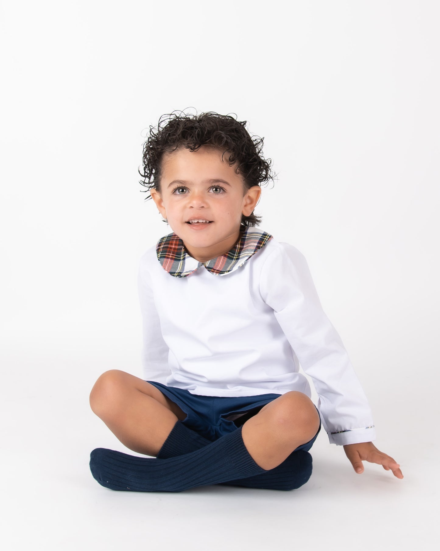 Navy/Tartan Boys Short set
