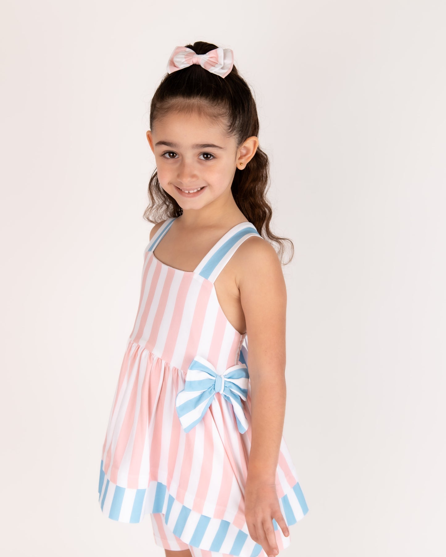 Candy Strip short set & Bow