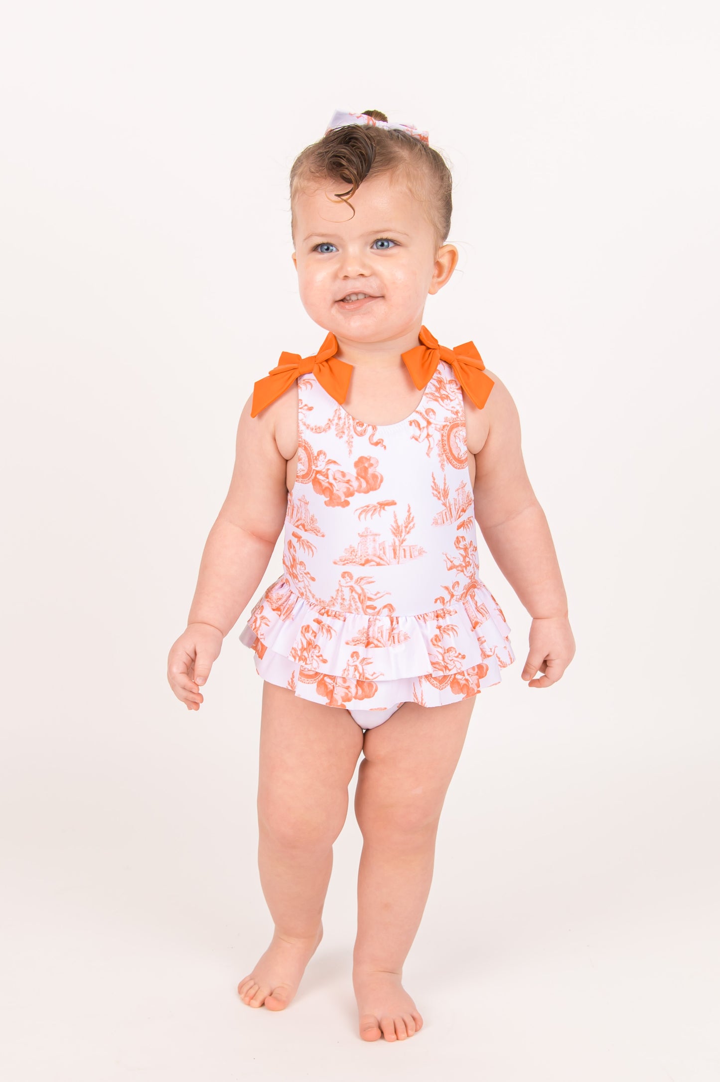 Coral Cherub Toile Swimsuit