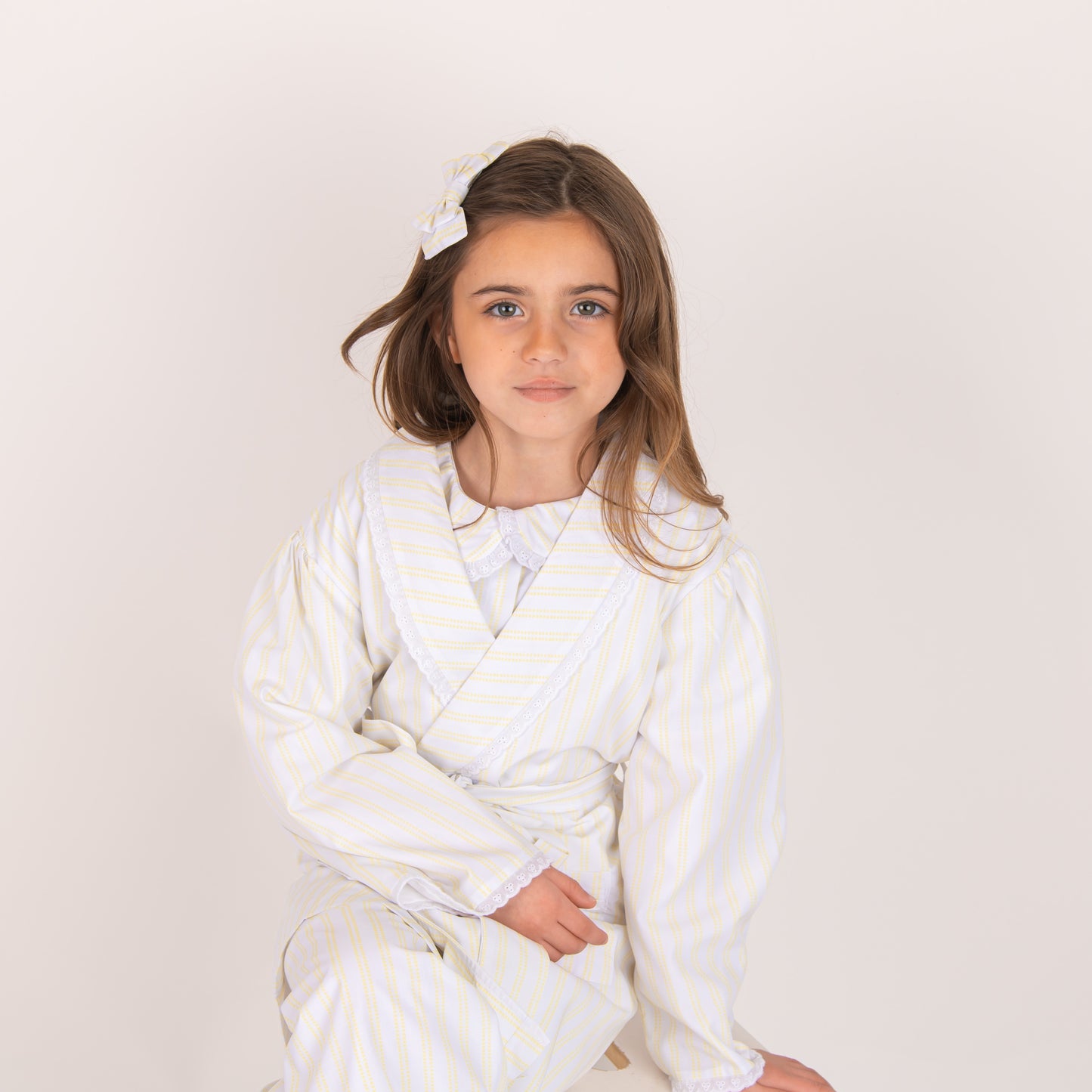 Girls Lemon stripe Night Coat