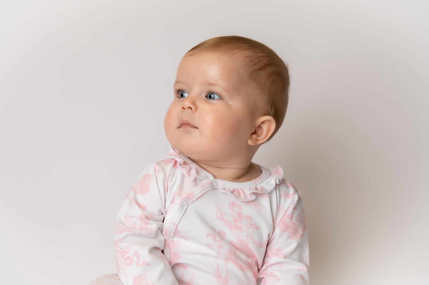 Cherub Toile Pink Baby grow