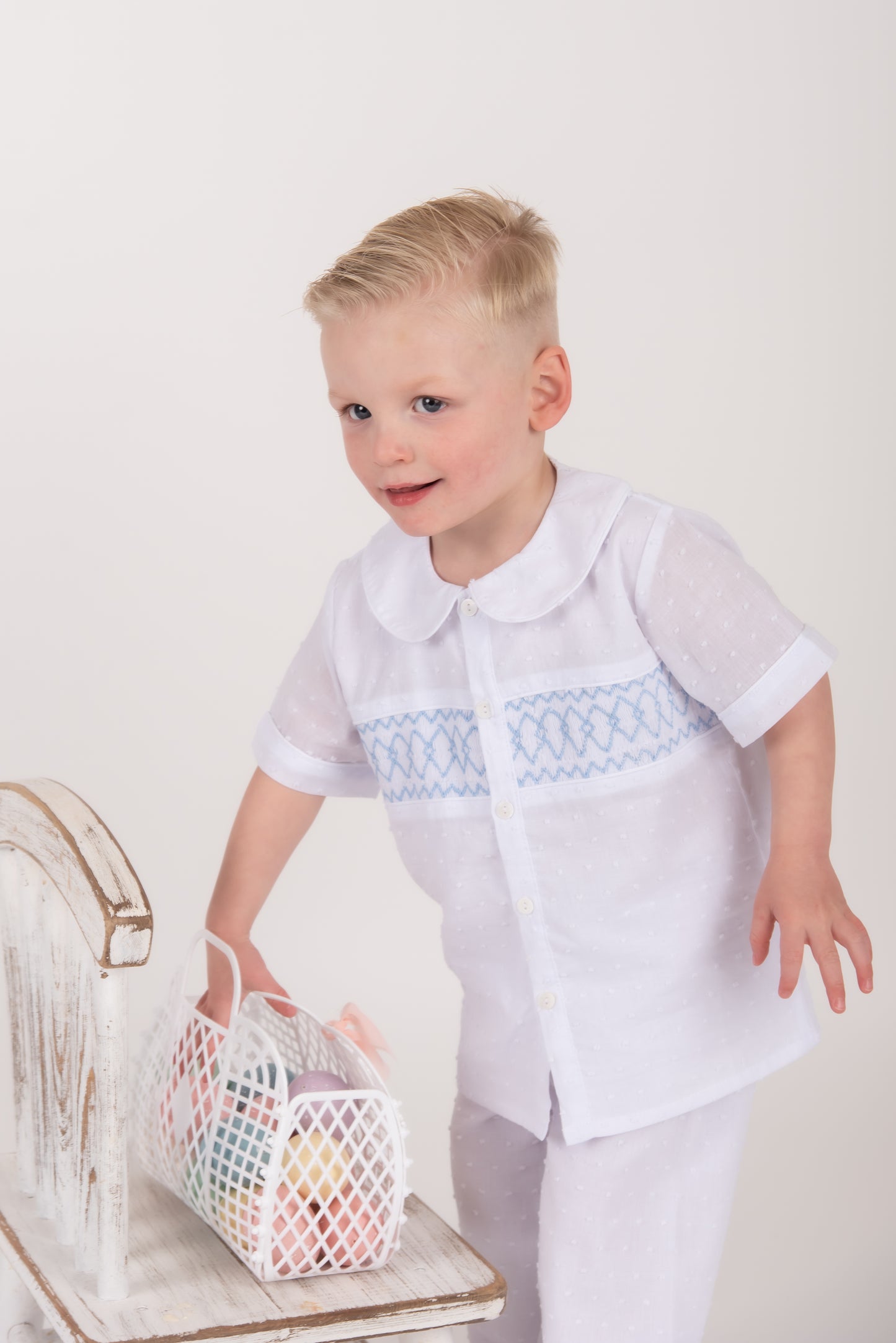 Swiss Dot Smocked Pyjamas