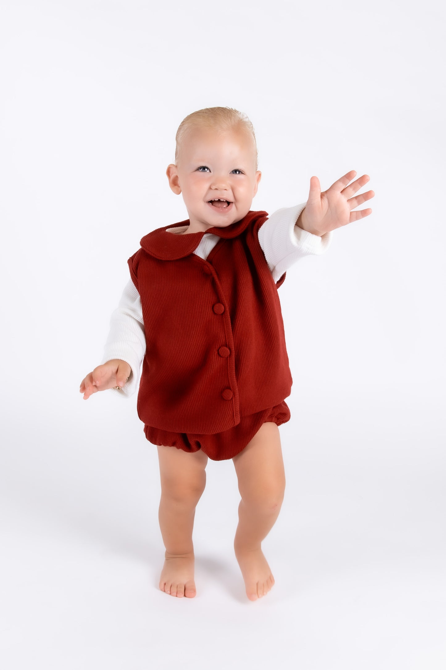 Burgundy Knit 3 piece Gilet set