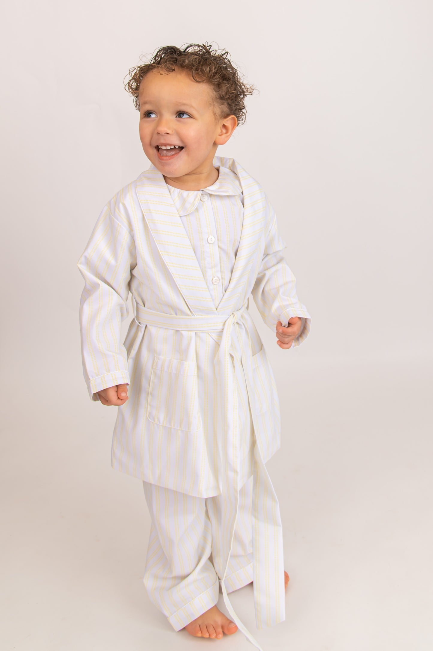 Boys Lemon stripe Night coat