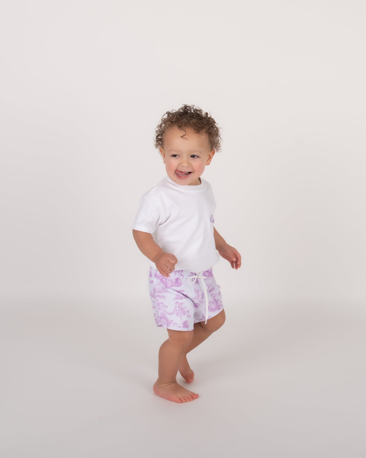 Lilac Cherub Toile Swim shorts