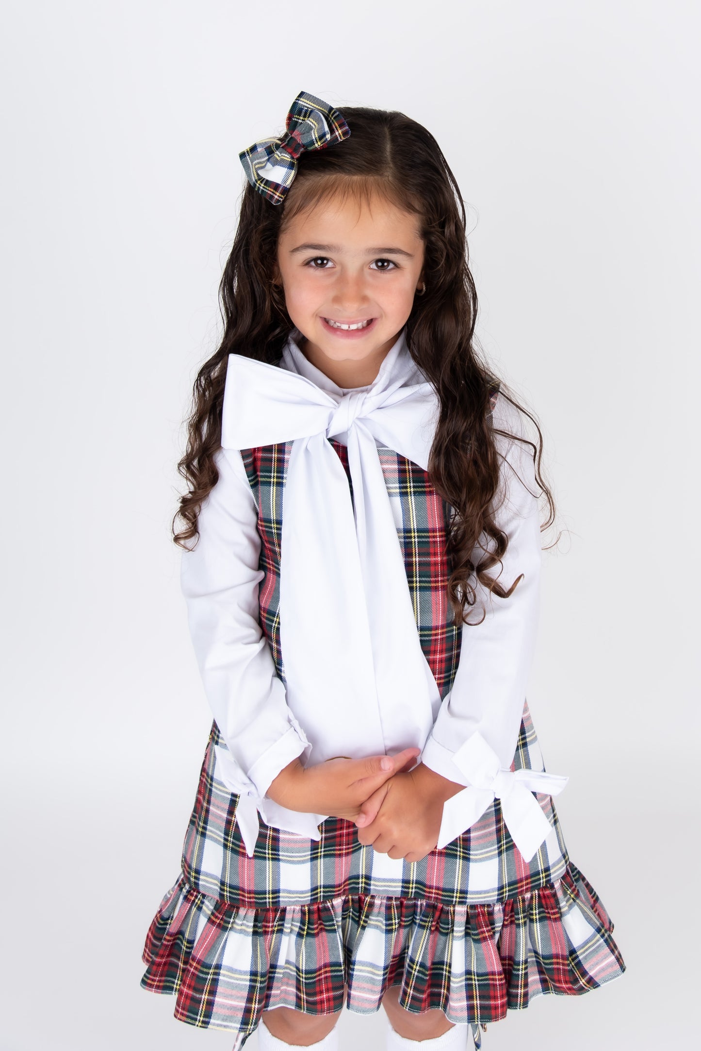 Tartan Pinafore & Shirt Set