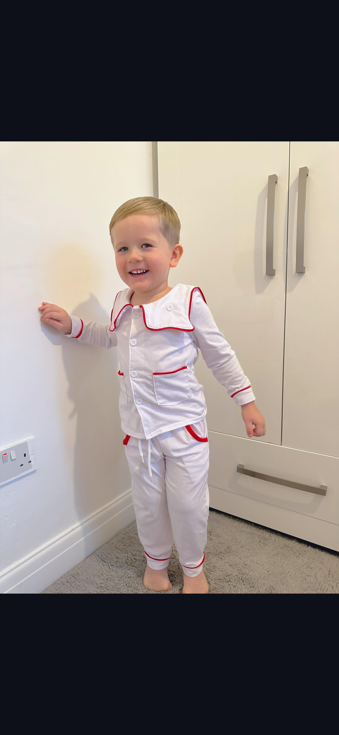 Boys Red Trim Pyjamas