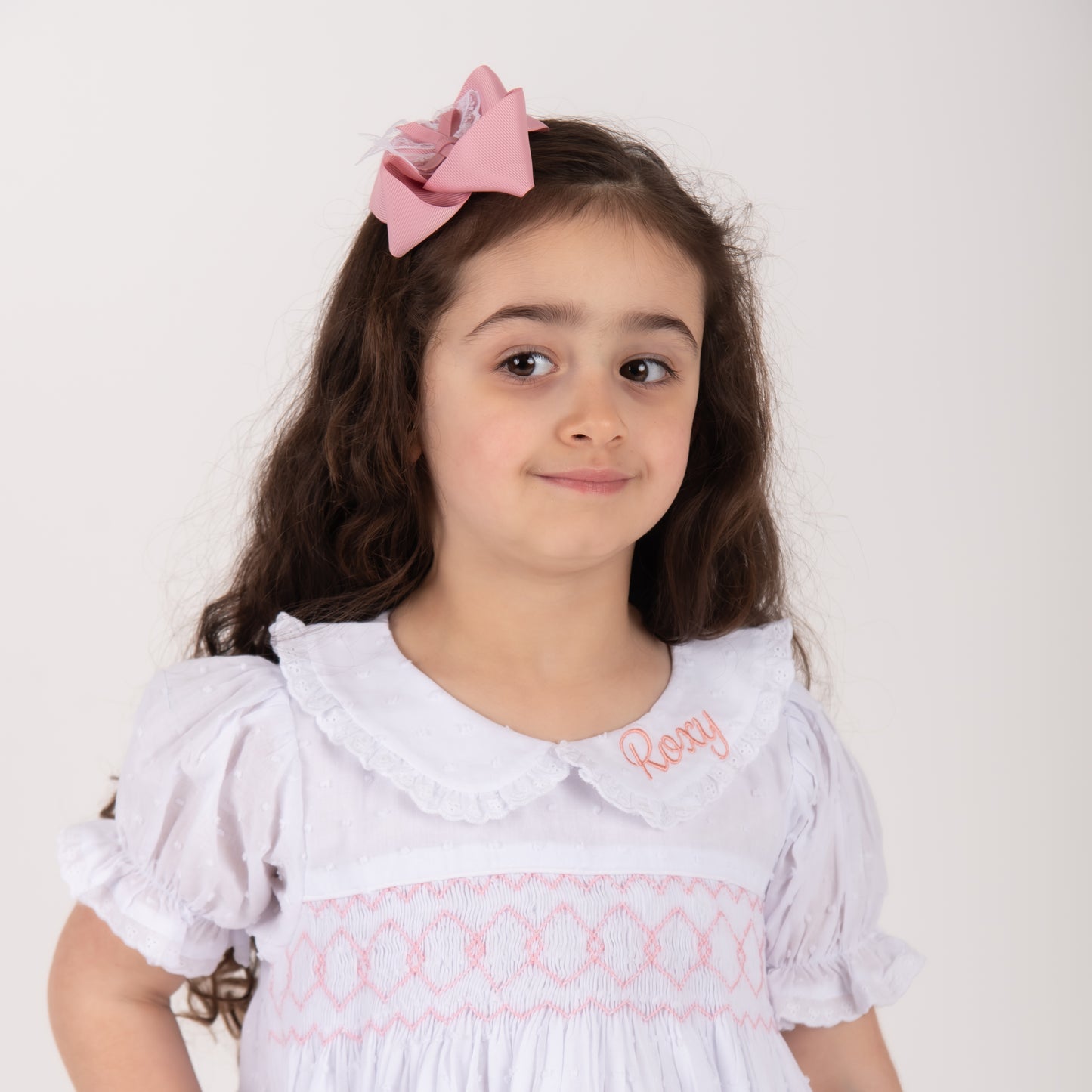 Girls Swiss Dot Smocked Pyjamas