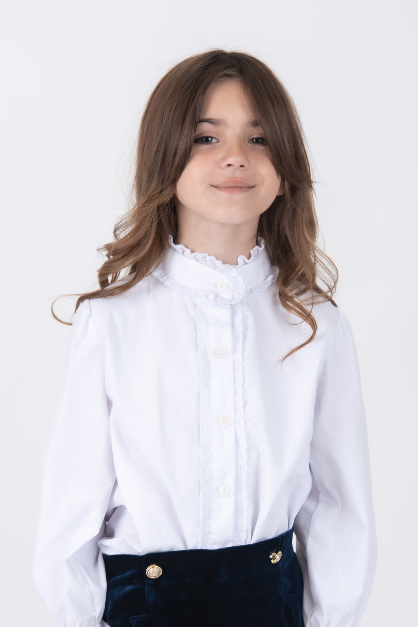 Navy Velvet Girls Shorts set