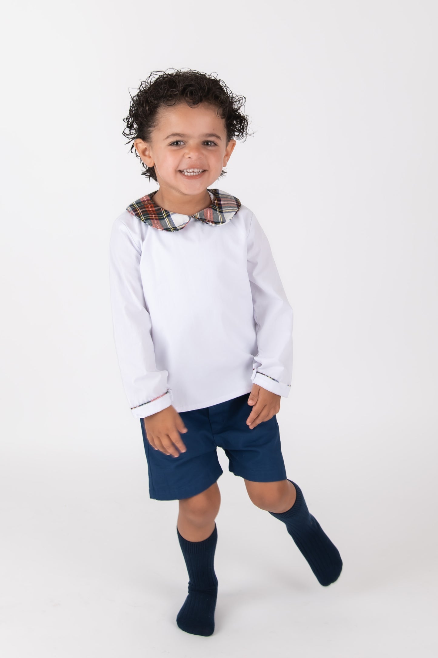 Navy/Tartan Boys Short set