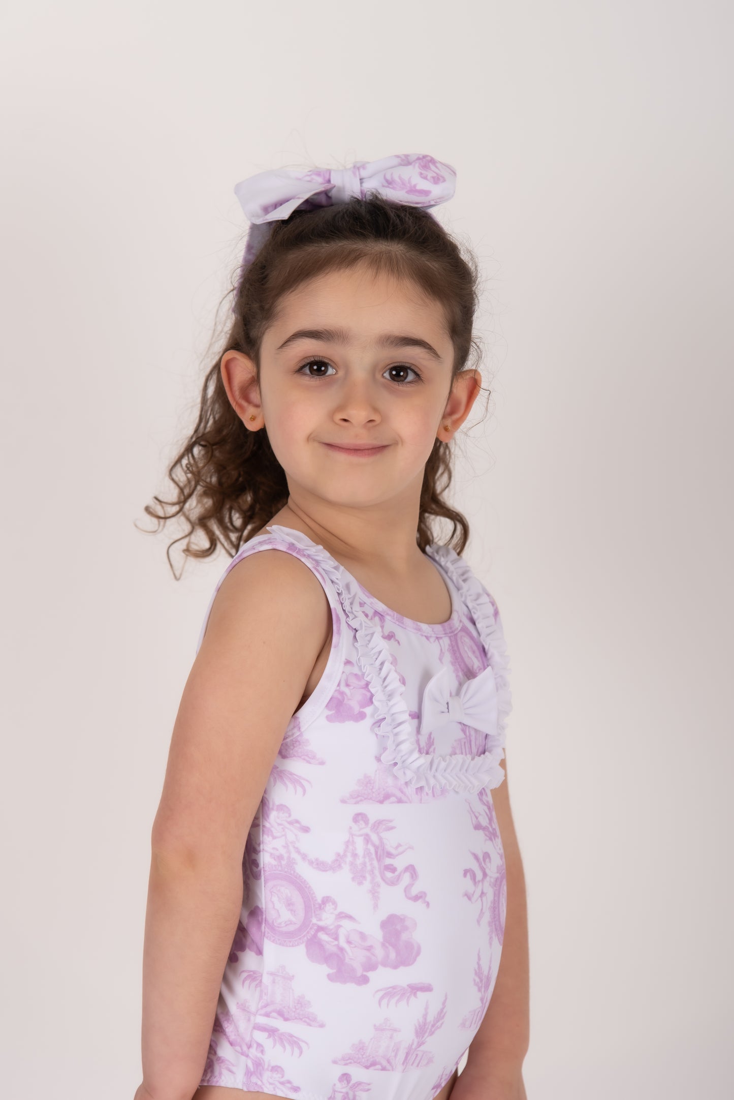Lilac Cherub Toile Swimsuit