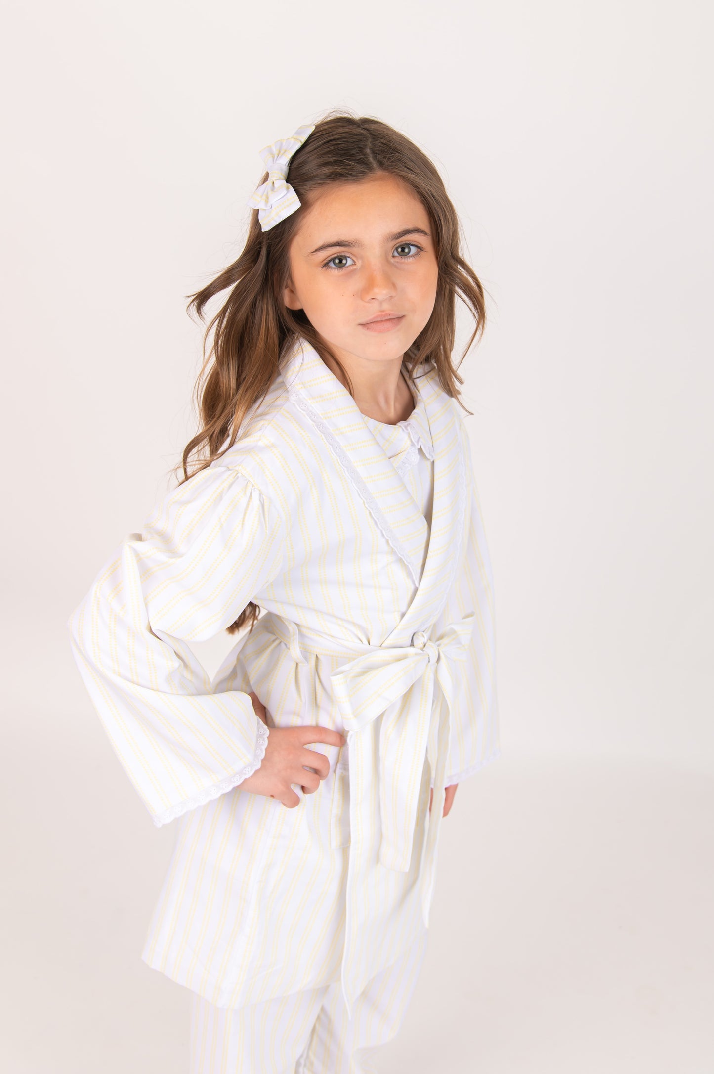 Girls Lemon stripe Night Coat