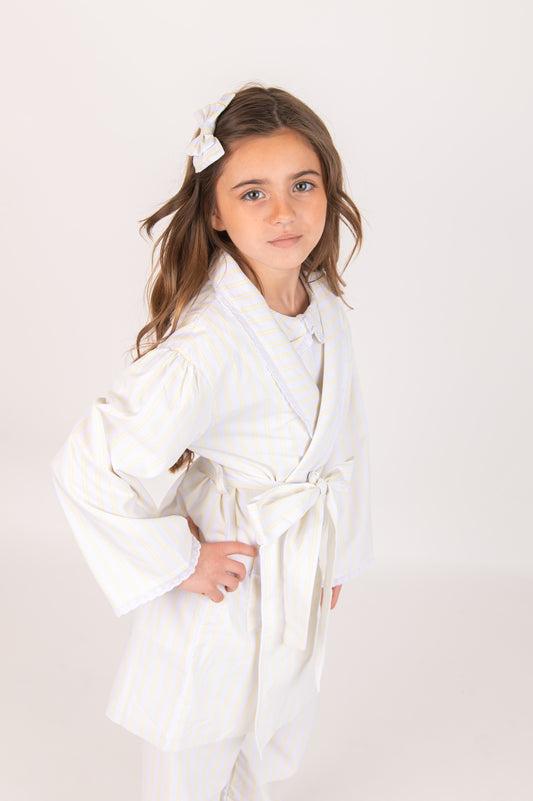 Girls Lemon stripe Night Coat