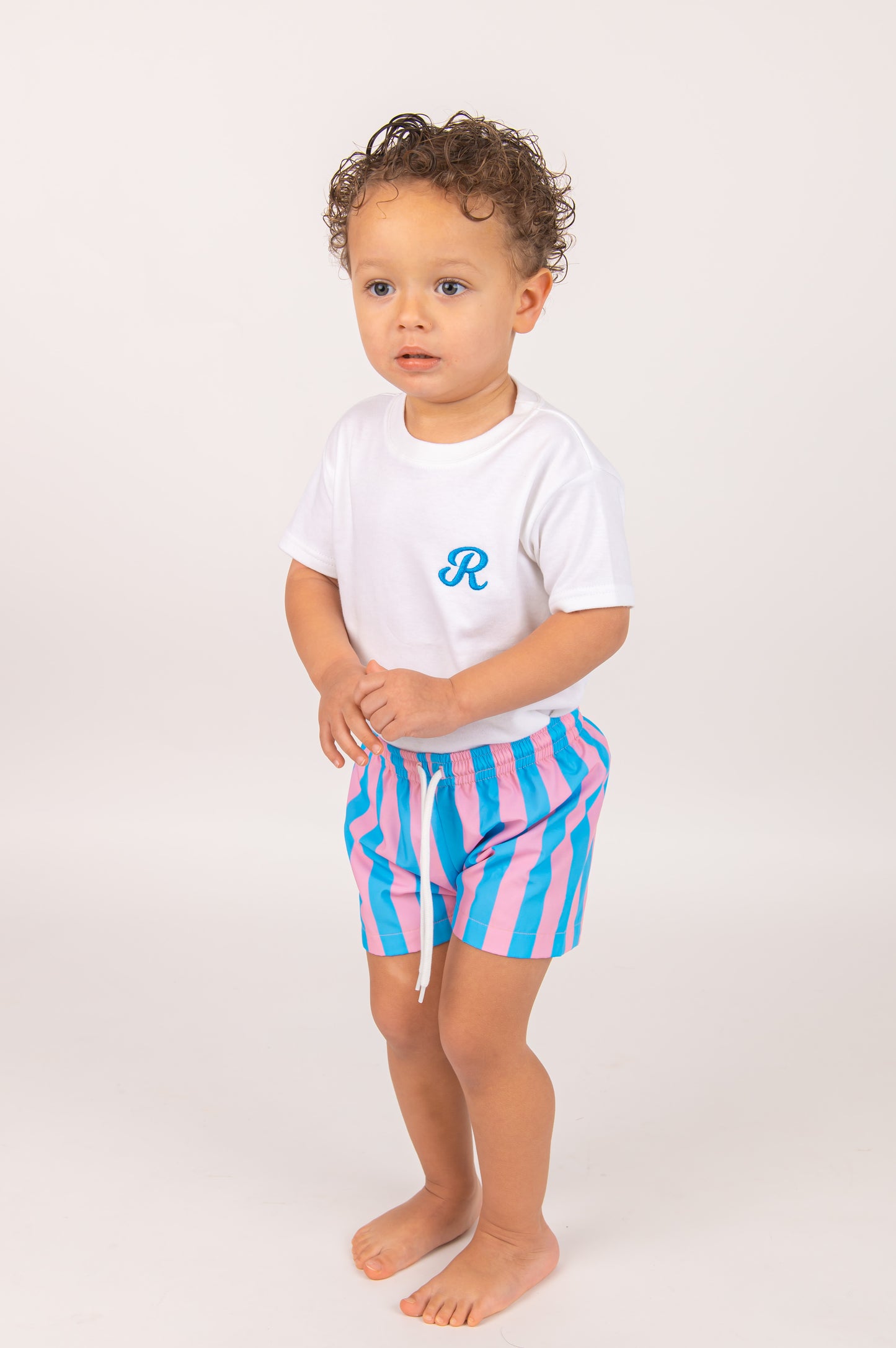 Candy Stripe Swim-shorts